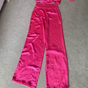 Nasty Gal Satin Hot Pink Pants - Sized 2